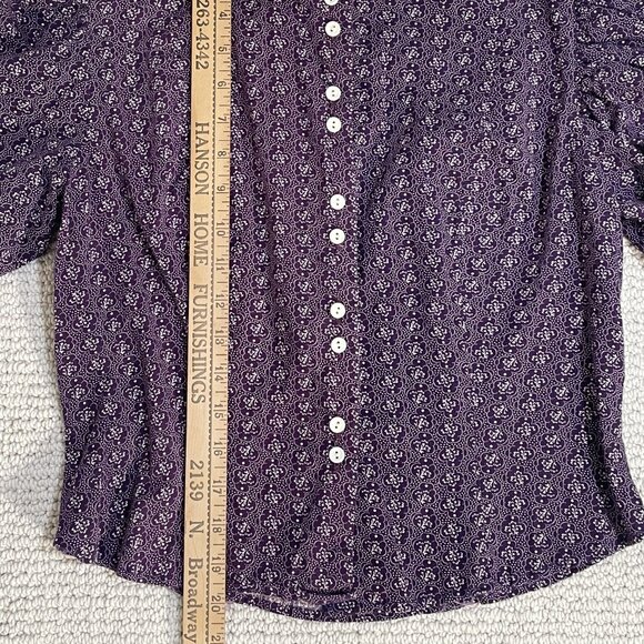 Vintage Eber Victorian Button-up Blouse Top Prairie Floral Fitted Puff Sleeve - Picture 7 of 8